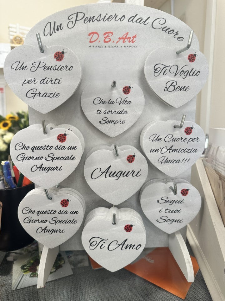 Cuore decorativo con dedica romantica, personalizzabile sul retro con il nome.