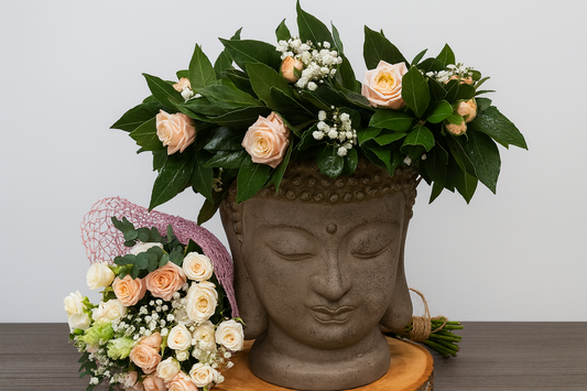 Coroncina di laurea rosa con roselline a grappolo, velo da sposa e bouquet coordinato opzionale, elegante e raffinata, adattabile alla circonferenza della testa.